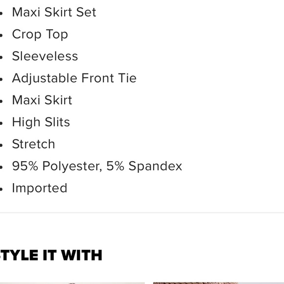 Maxi Skirt Set - Chocolate - Picture 2 of 3